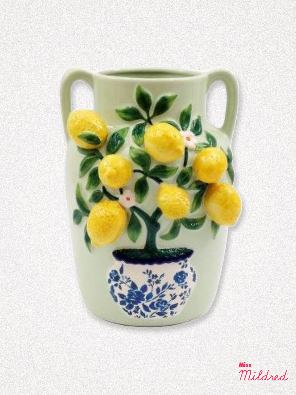 Lemon Tree Design Sage Green Vase - 26cm
