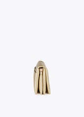 Bandolera efecto piel con tres compartimentos y solapa LOLA CASADEMUNT. DORADO  LF2504003.0M2.U