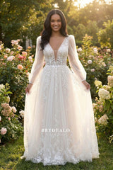 light ivory lace appliques a line wedding dress