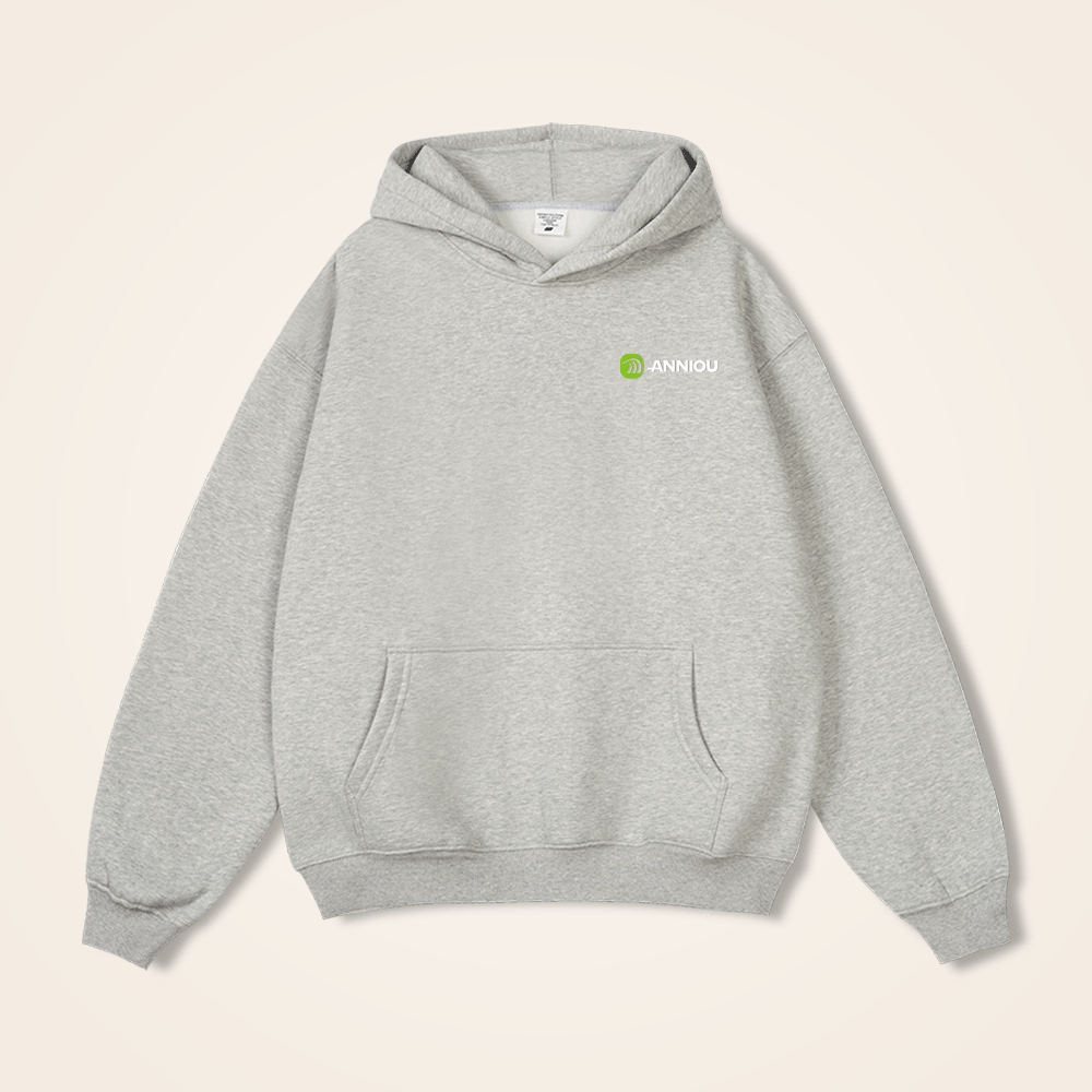 light grey 350gsm fleece pullover hoodie