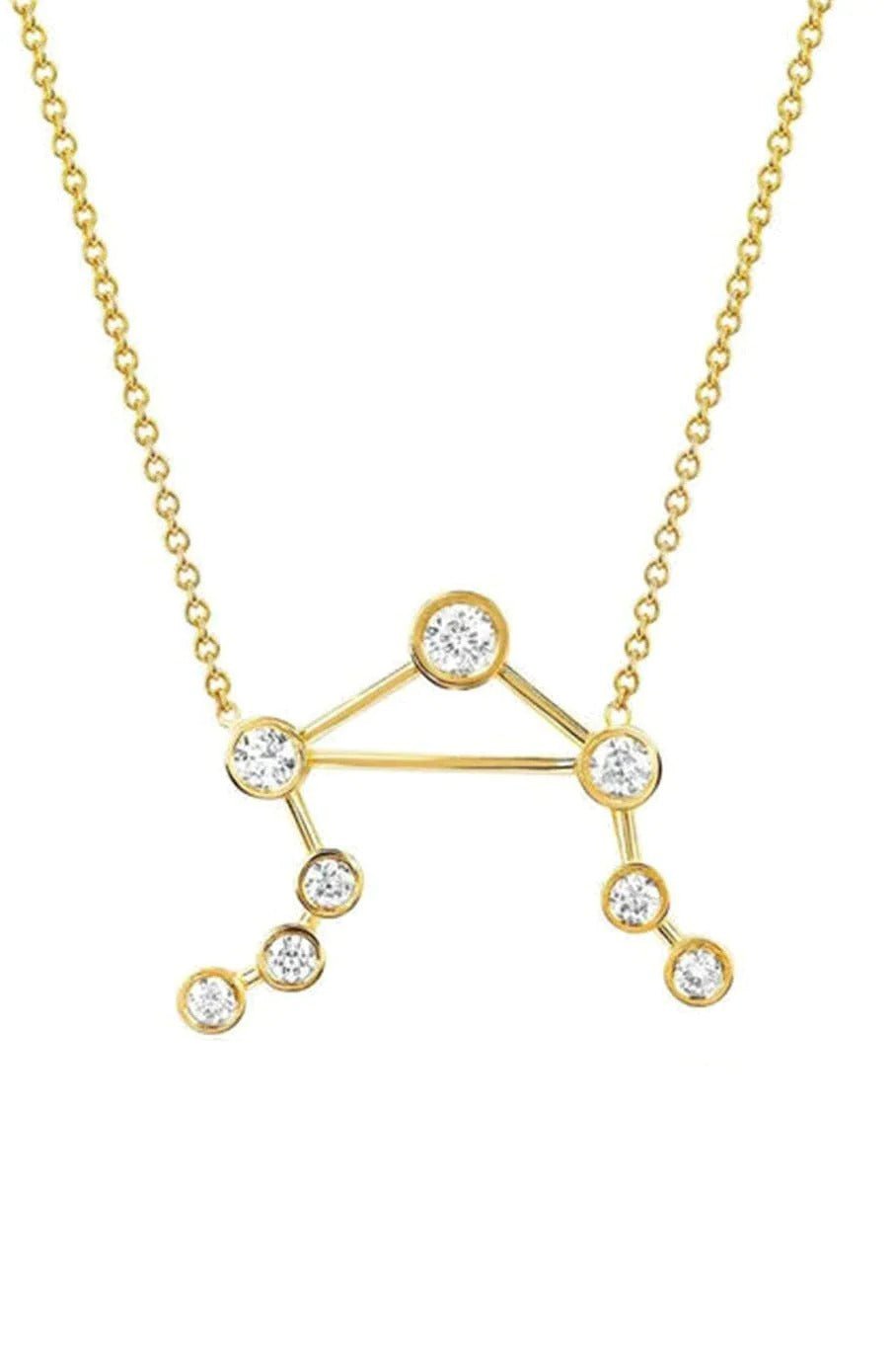 LOGAN HOLLOWELL-Libra Constellation Necklace-YELLOW GOLD