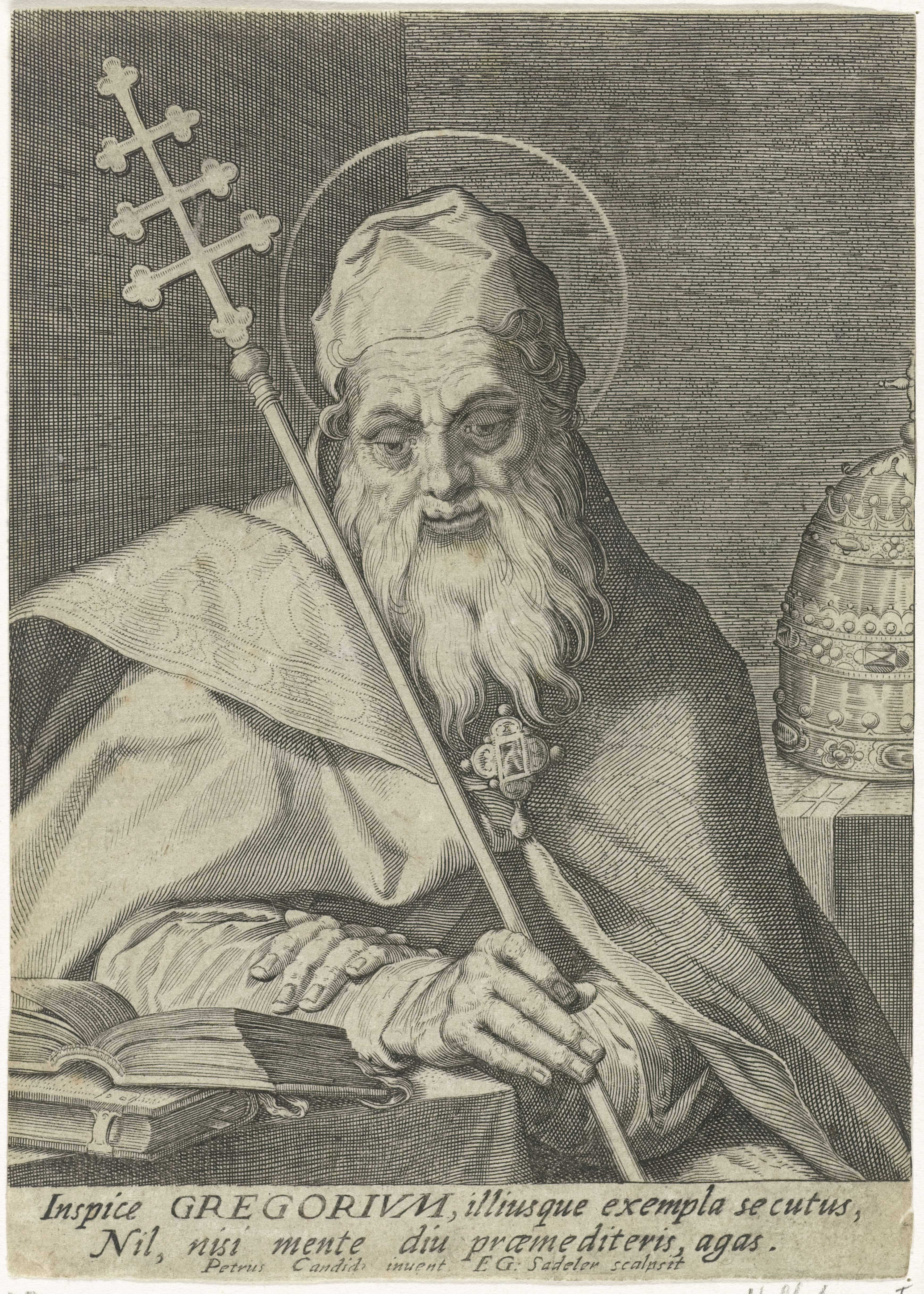 Church Father Gregorius, Aegidius Sadeler, 1580 - 1629 Canvas Print