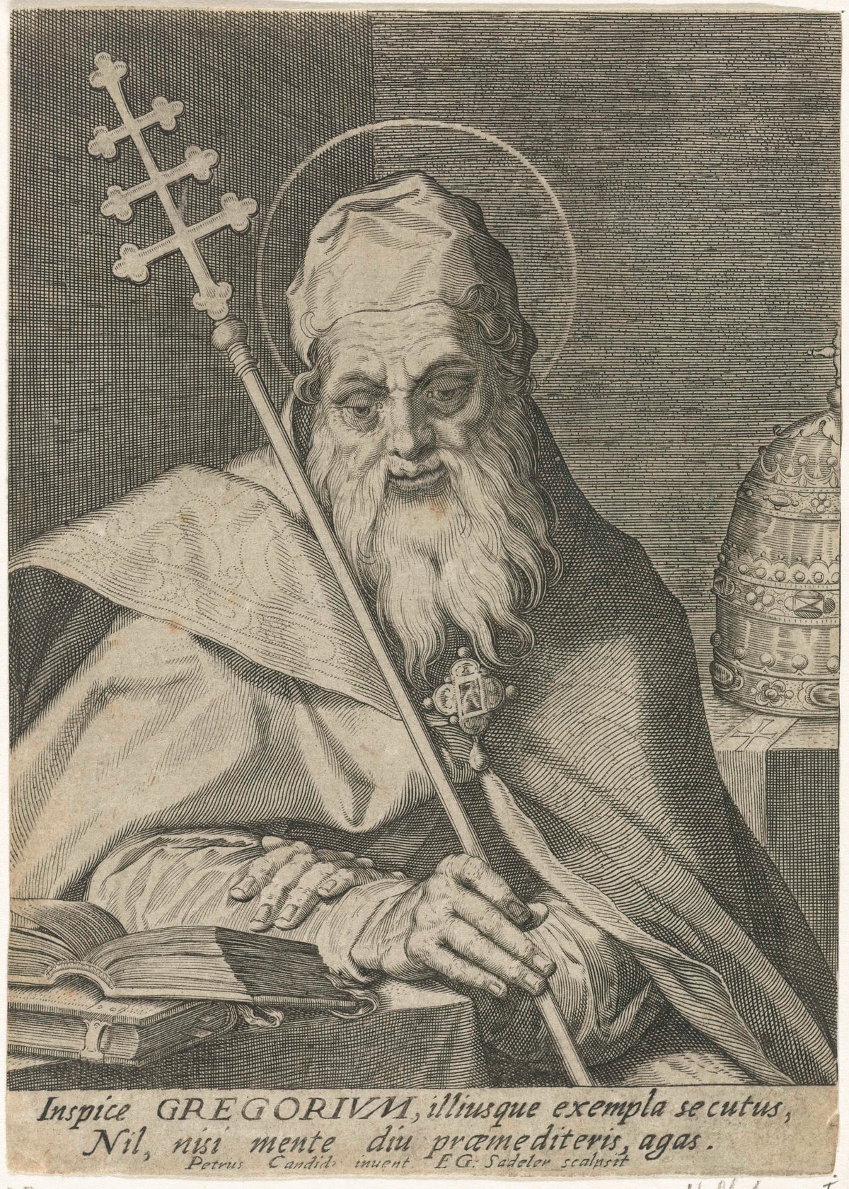 Church Father Gregorius, Aegidius Sadeler, 1580 - 1629 Canvas Print