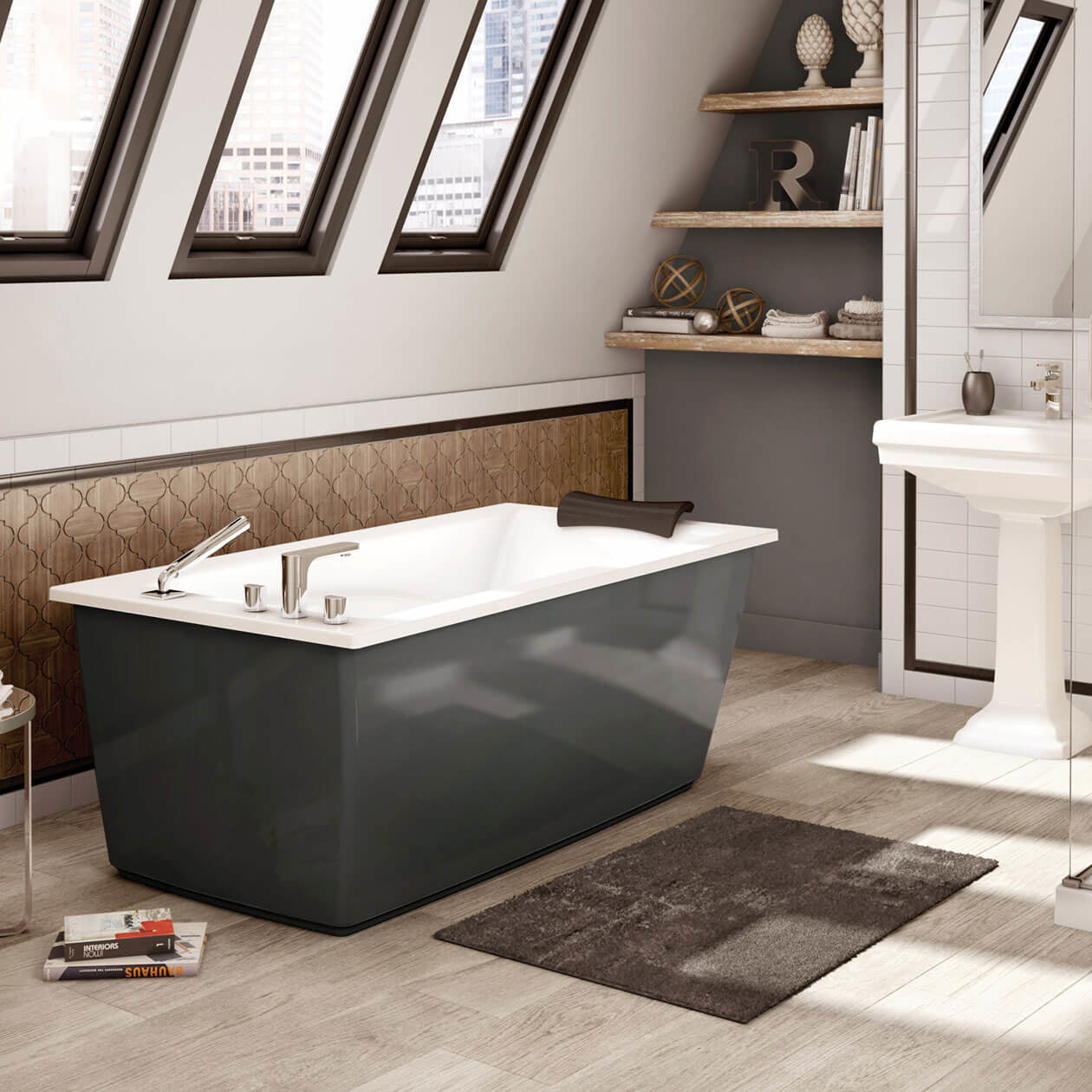 Maax Optik 6032 F Acrylic Freestanding End Drain Bathtub