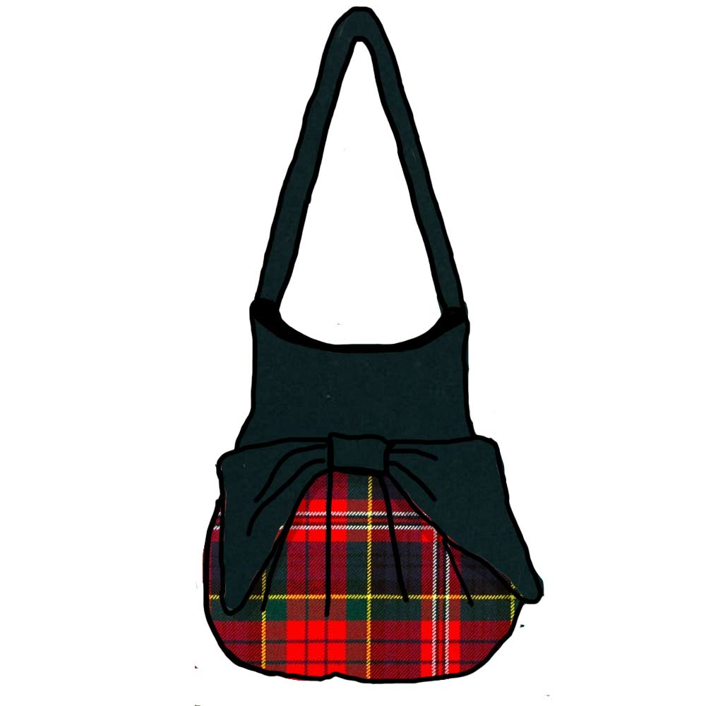 MacPherson Modern Effie Bag showcasing the customizable Aqua Top and Bow design, made from luxurious 100% Wool Melton.