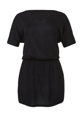 MAGLIETTA IN 100% COTONE DA DONNA VESTITO FLOW CON SCOLLO A V