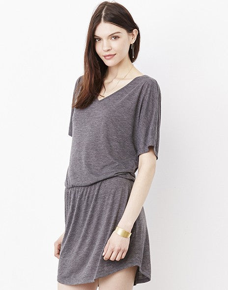 MAGLIETTA IN 100% COTONE DA DONNA VESTITO FLOW CON SCOLLO A V