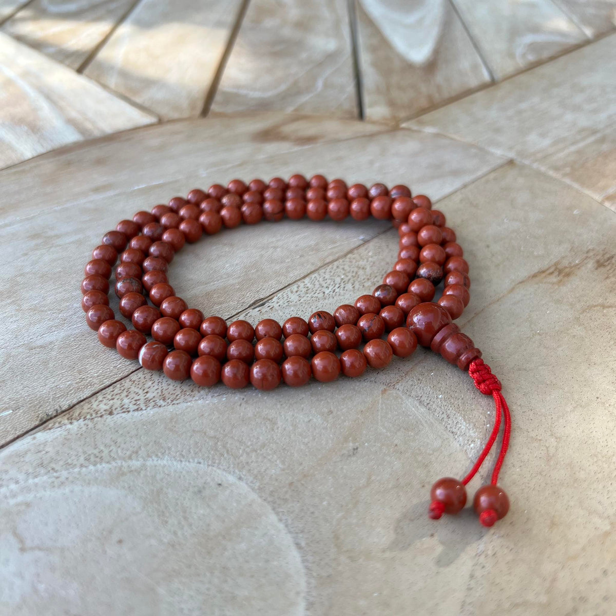 6.5mm Red Jasper Mala Prayer Beads