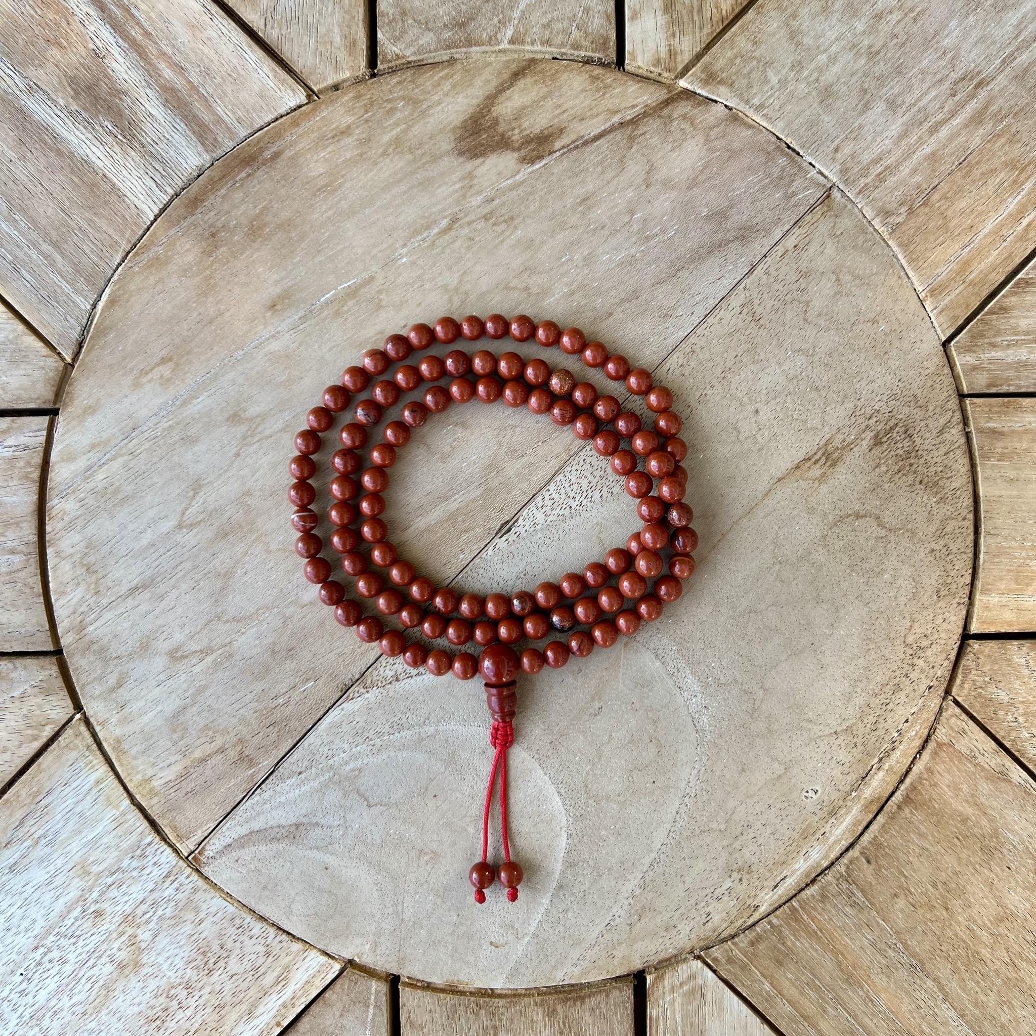 6.5mm Red Jasper Mala Prayer Beads