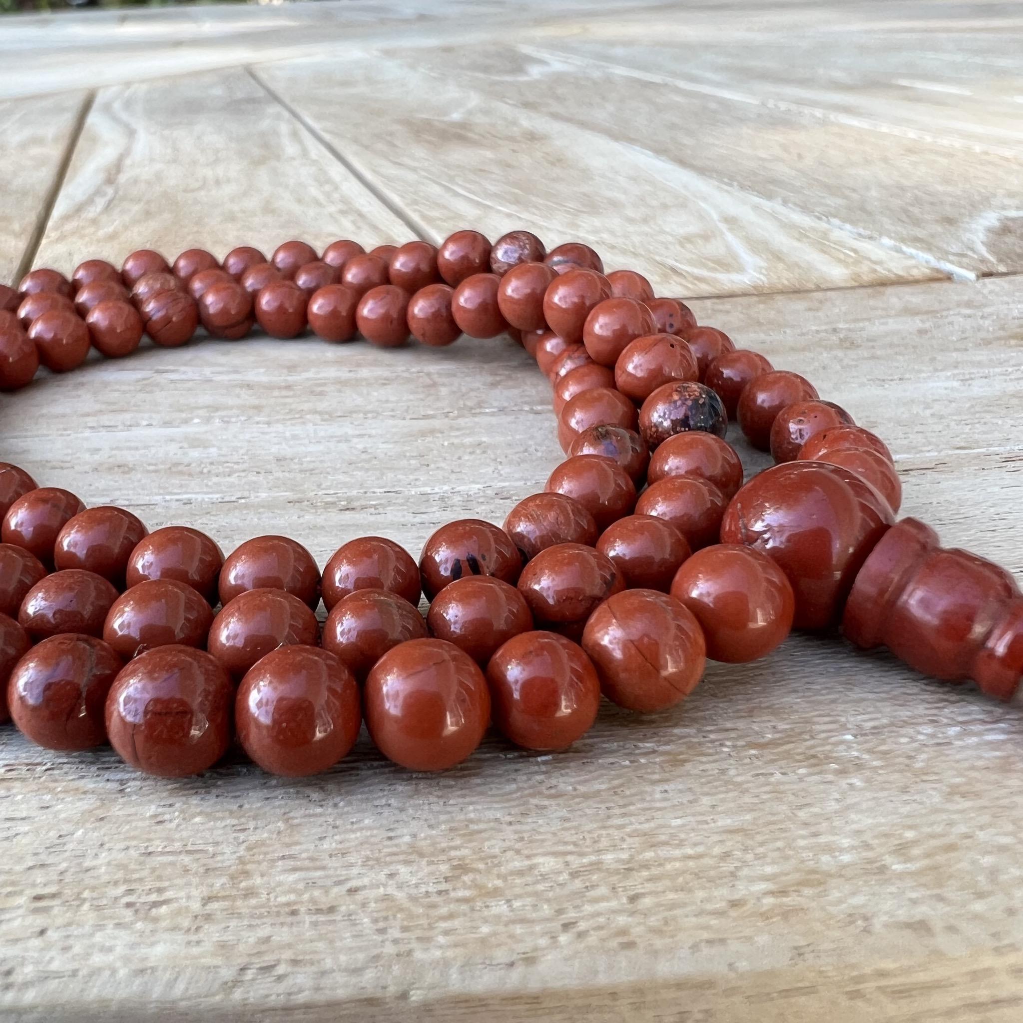 6.5mm Red Jasper Mala Prayer Beads