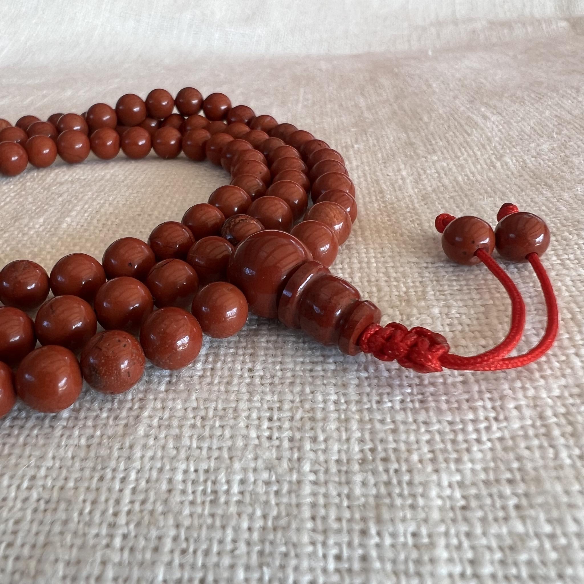 6.5mm Red Jasper Mala Prayer Beads
