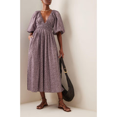 Matteau Shirred Cotton Dress, size "4" fits like L-XL