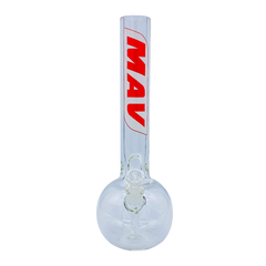 MAV Glass 16" Old School Bubble Bottom Bong with Retro Logo, Front View on White Background