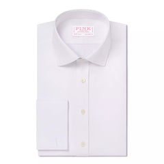 White Tailored Fit Essential Double Cuff Poplin Formal Shirt