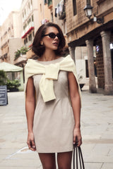 Me Esse Anna Beige Mini Dress | Organic Cotton