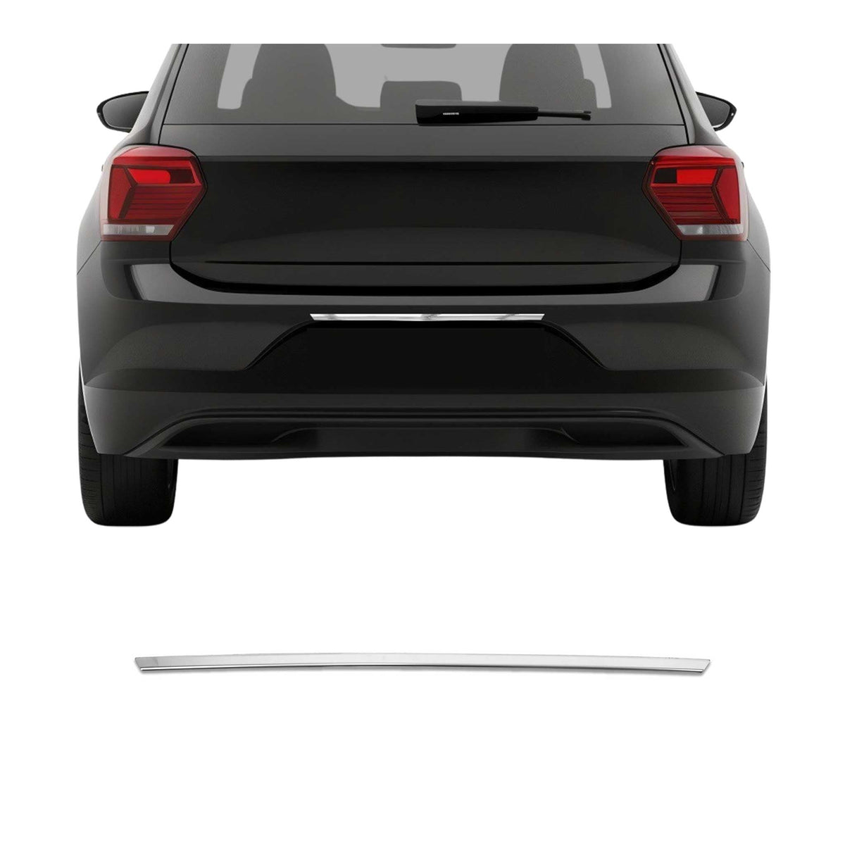 Garniture de Hayon Coffre pour VW Polo VI 2017-2021 acier inoxydable