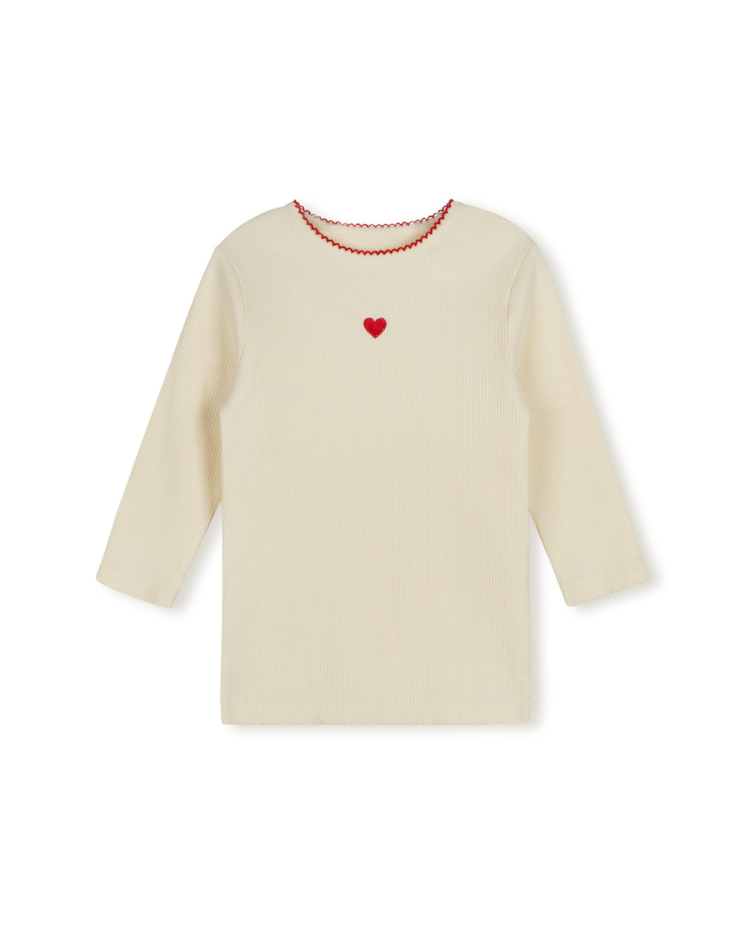 Kace Heart Printed Ribbed T-shirt - Junees