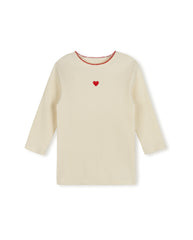 Kace Heart Printed Ribbed T-shirt - Junees