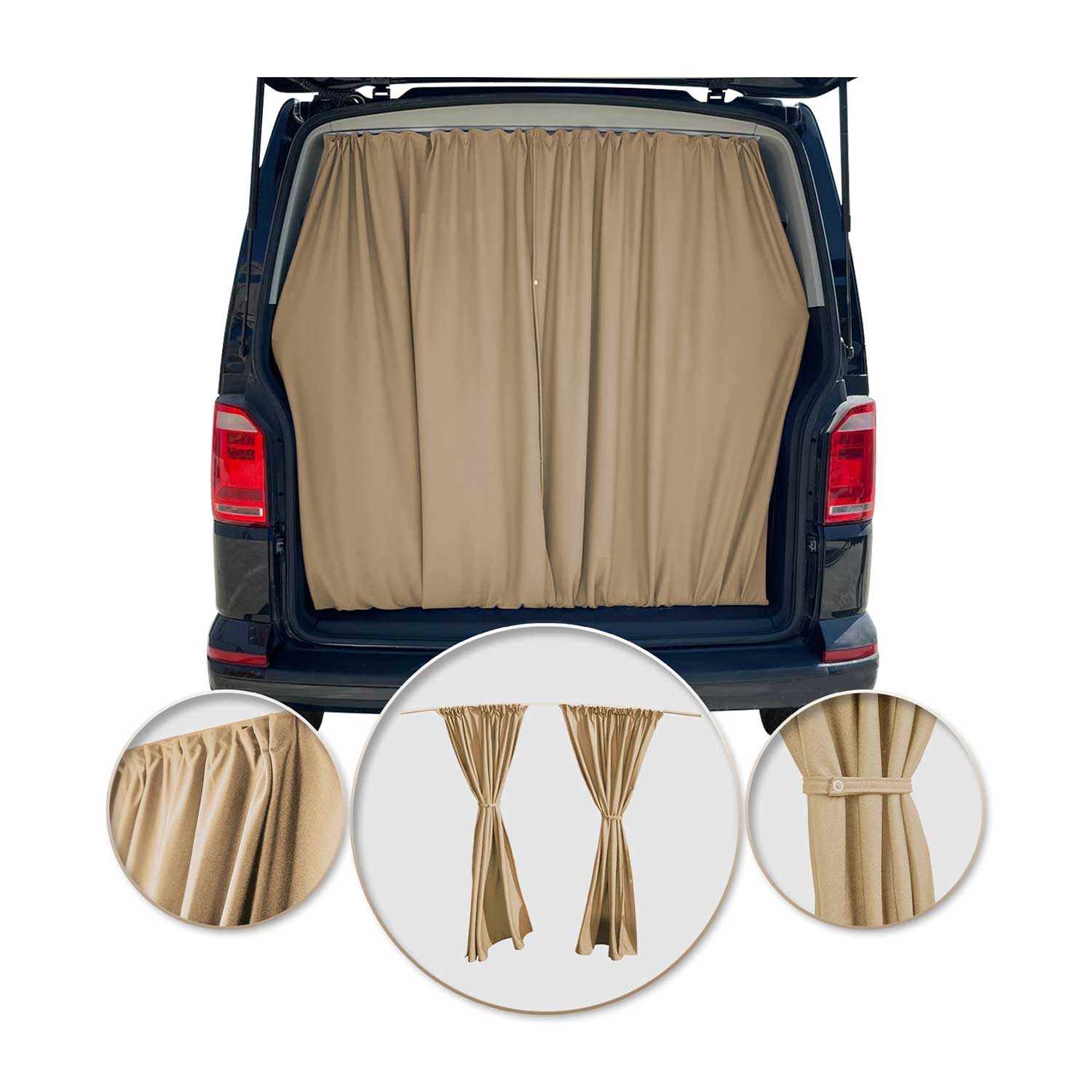 Maß Gardinen Sonnenschutz für Citroen Jumper H2 Heckklappe Vorhänge Beige
