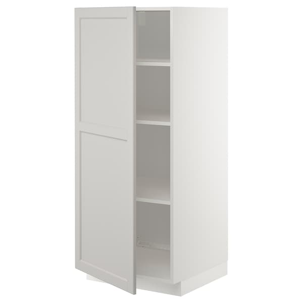 Ikea METOD - High cabinet with shelves, white/Lerhyttan light grey, 60x60x140 cm