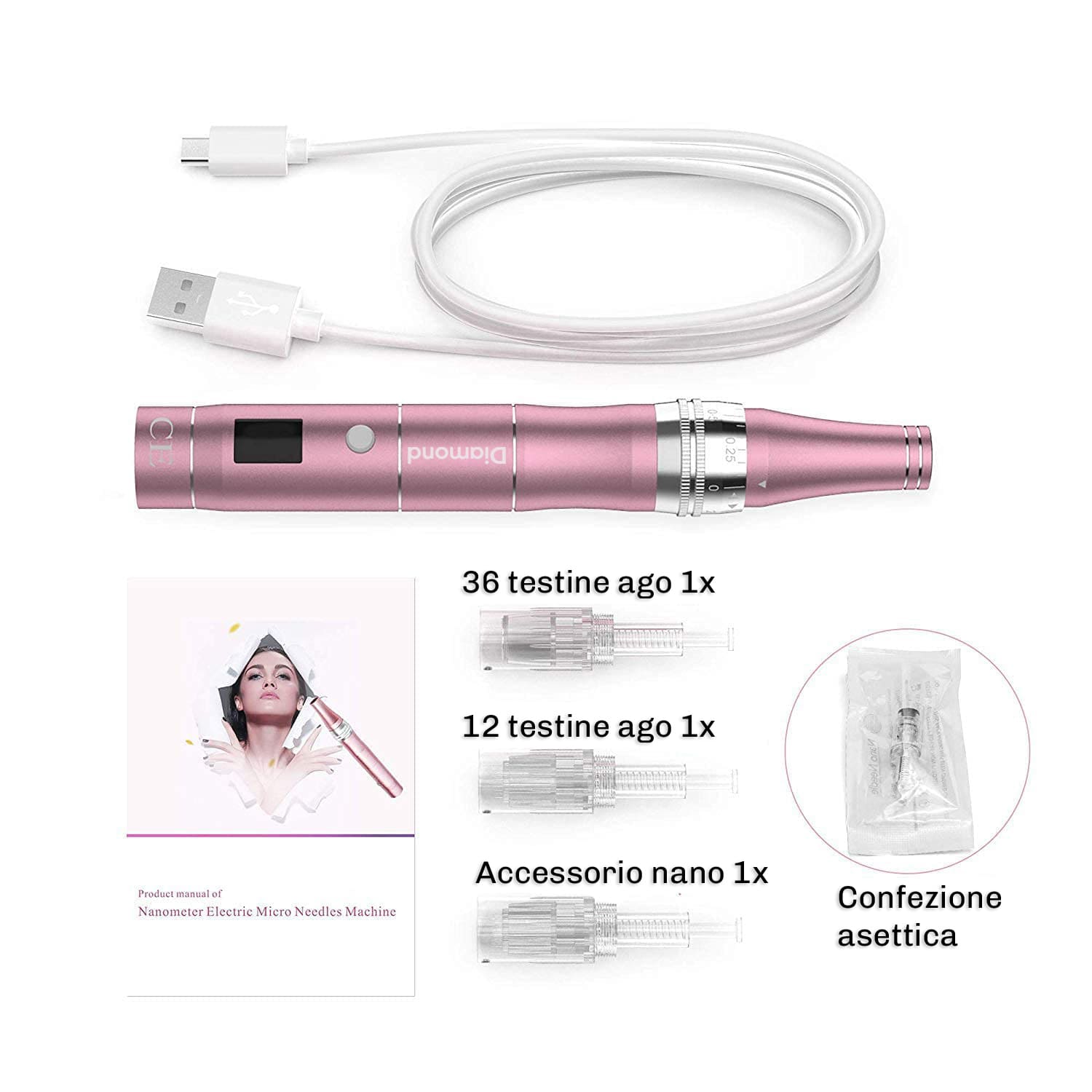Microneedling Diamond trattamento viso preciso e regolabile