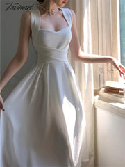 Midi Dress Women Elegant Summer New Fashion Evening Party Ladies Slim Vestidos Vintage Design Korean Dresses Female Clothes