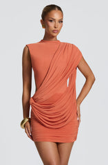 Mireya Mini Dress - Burnt Orange Dress XS Babyboo Fashion Premium Exclusive Design
