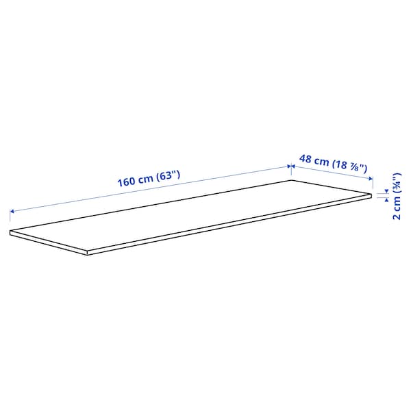 Ikea MITTZON - Supplementary top, birch veneer, 160x48 cm
