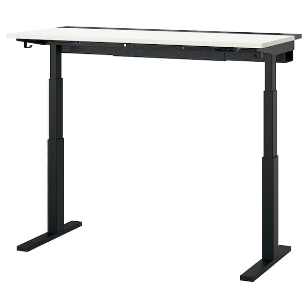 Ikea MITTZON - Height-adjustable desk, electric white/black,140x60 cm
