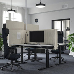 Ikea MITTZON - Height-adjustable desk, electric white/black,140x60 cm