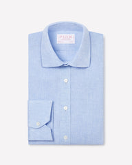 Pale Blue Classic Fit Essential Linen Formal Shirt
