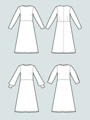 Assembly Line, Multi-Sleeve Midi Dress Pattern, Two Size Ranges, Sweden