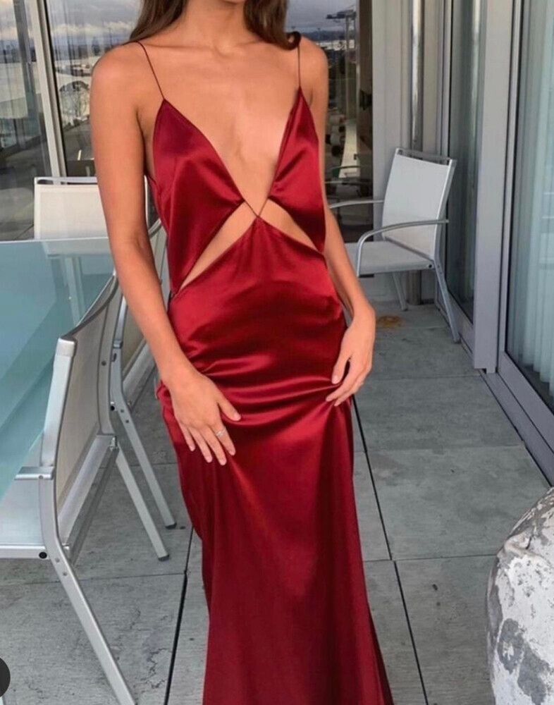Natalie Rolt Florence Silk Gown 10 / Red Dresses