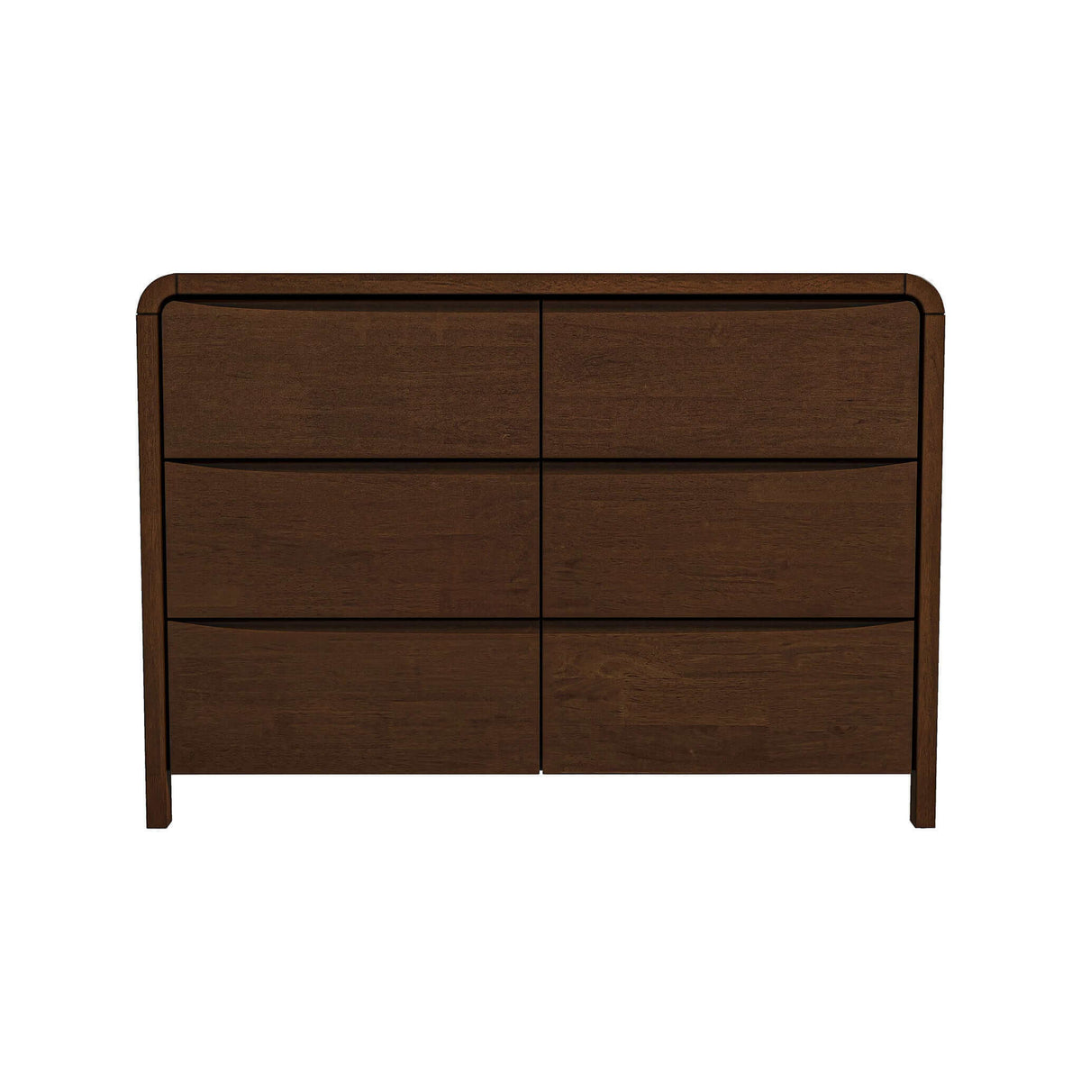 Anton Mid-Century Walnut 6-Drawer Nightstand - New York Modern Furniture