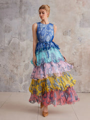 Bohemian Color-Block Tiered Maxi Dress|NOOSGOP