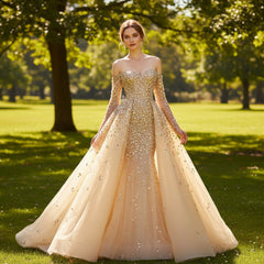 Champagne Gold Wedding Dress