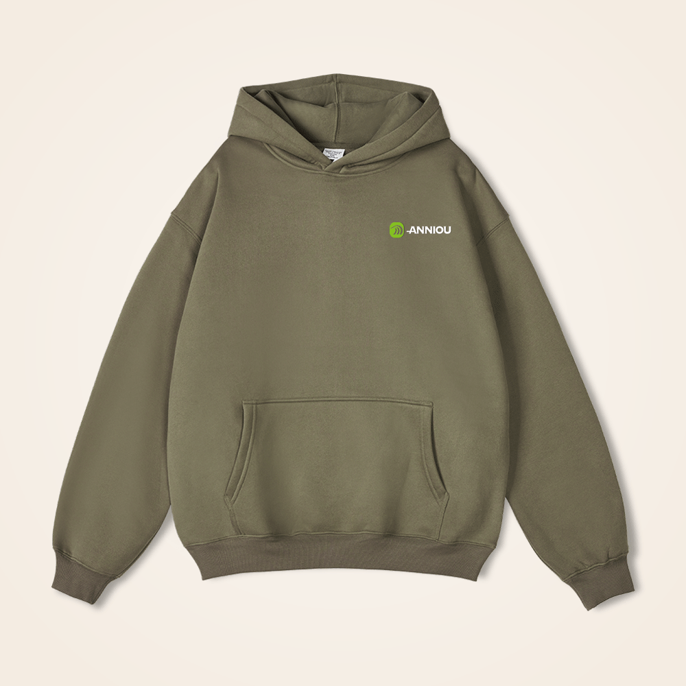 olive green 350gsm fleece pullover hoodie