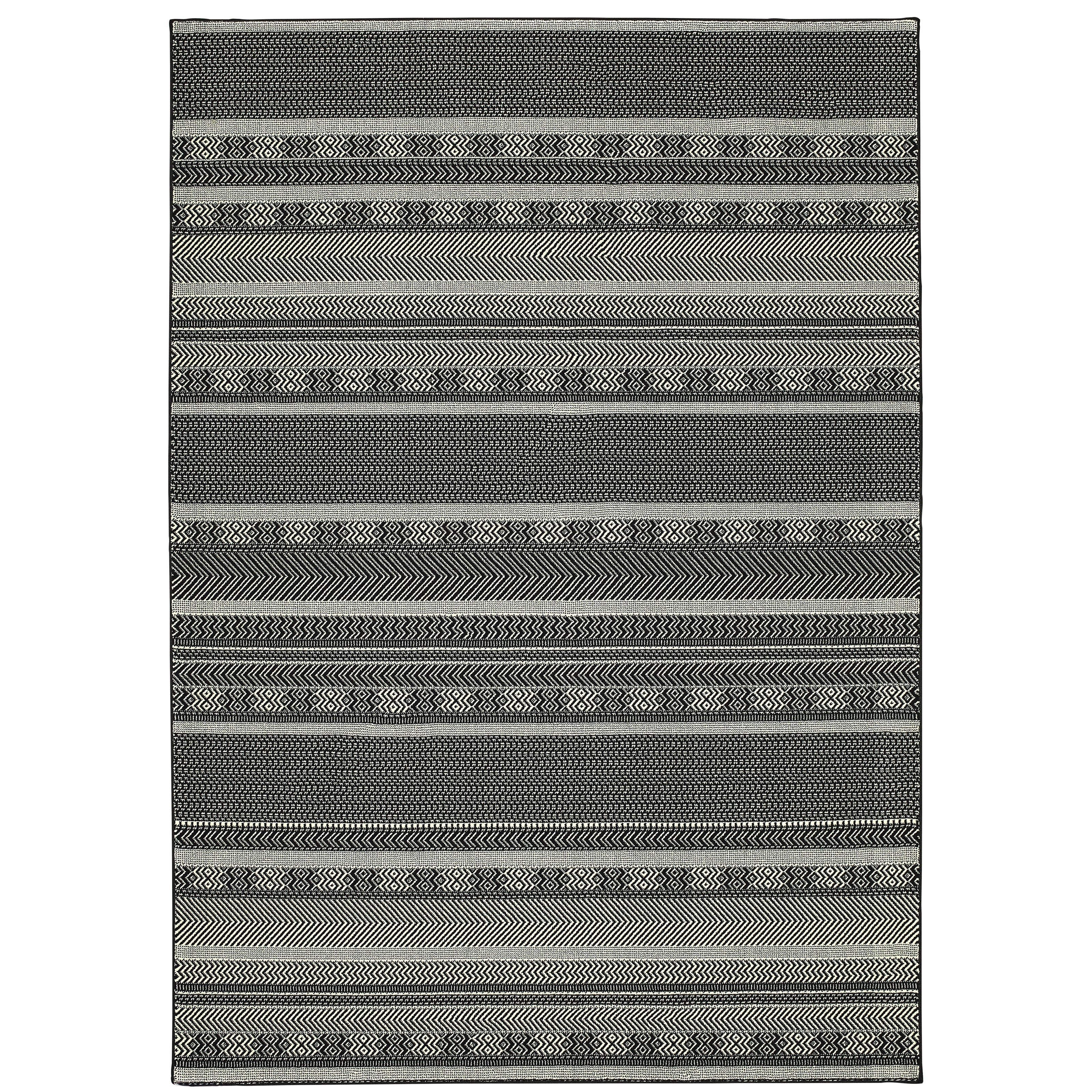 Oriental Weavers Luna 1802K Black/ Ivory 9'10"" x 12'10"" Indoor Area Rug L1802K300390ST