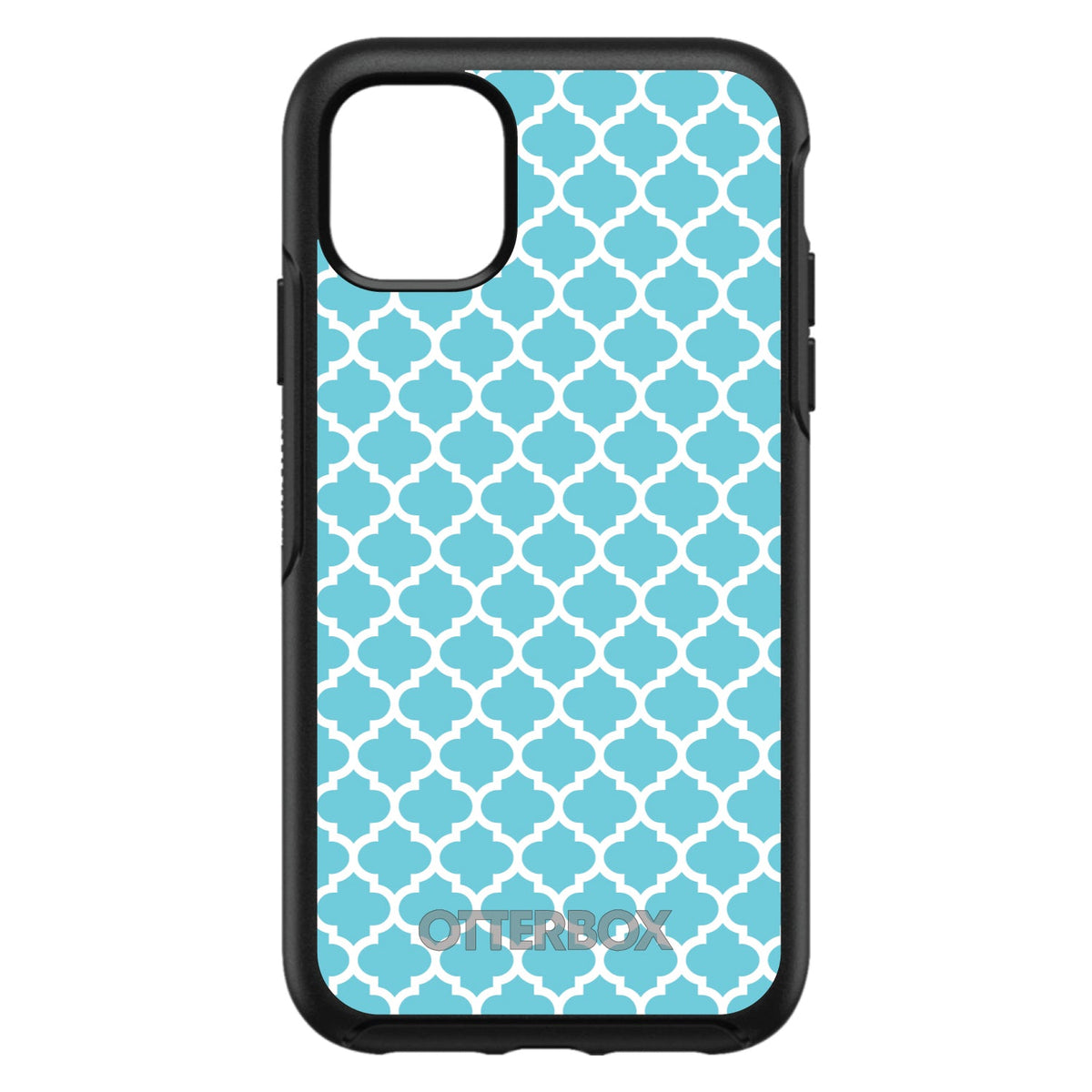DistinctInk™ OtterBox Symmetry Series Case for Apple iPhone / Samsung Galaxy / Google Pixel - Light Blue White Moroccan Lattice