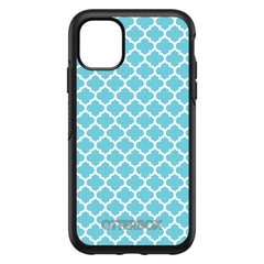 DistinctInk™ OtterBox Symmetry Series Case for Apple iPhone / Samsung Galaxy / Google Pixel - Light Blue White Moroccan Lattice