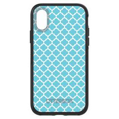 DistinctInk™ OtterBox Symmetry Series Case for Apple iPhone / Samsung Galaxy / Google Pixel - Light Blue White Moroccan Lattice