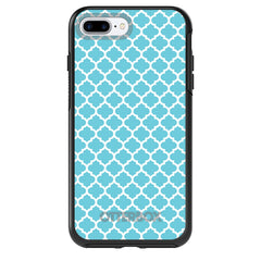 DistinctInk™ OtterBox Symmetry Series Case for Apple iPhone / Samsung Galaxy / Google Pixel - Light Blue White Moroccan Lattice