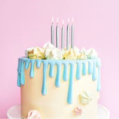 Cake Candles Silver Metallic – Partydeco – Cake Candles – Party Plush