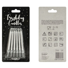 Cake Candles Silver Metallic – Partydeco – Cake Candles – Party Plush