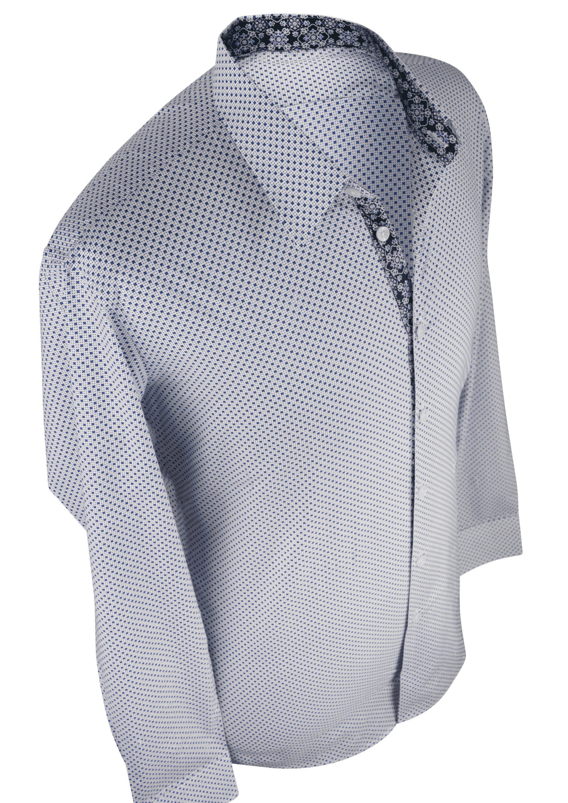Custom Tailored Pattern Detailed Trim Dress Shirt