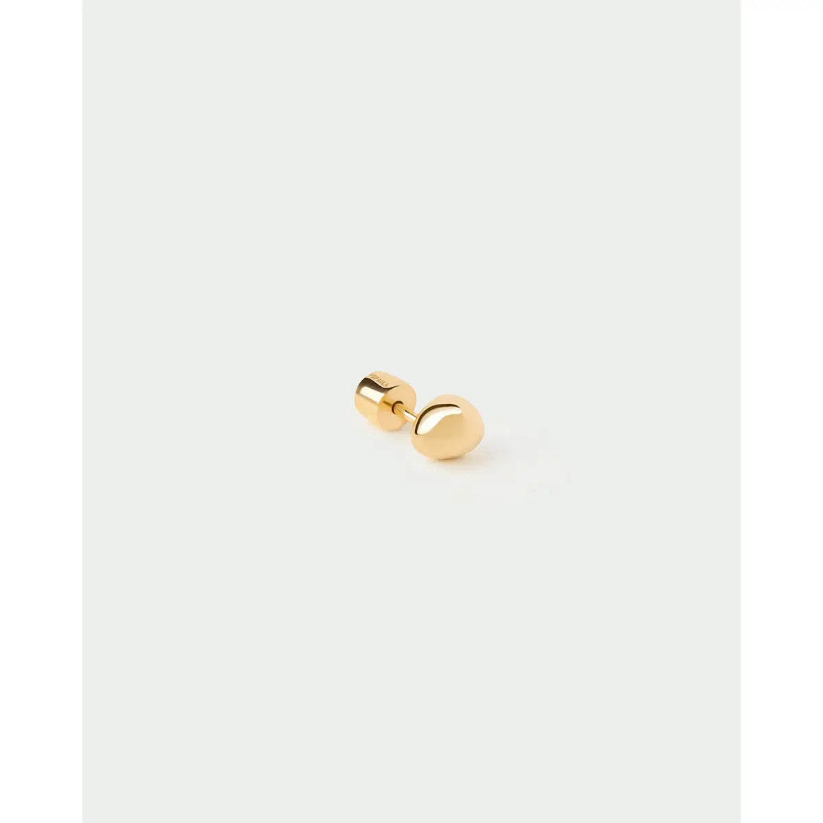 Pdpaola Gravity Ear Piercing vista laterale orecchino dorato con chiusura a vite marchiata PG01-347-U