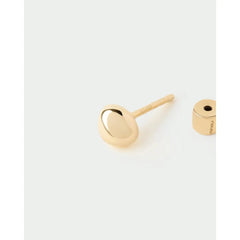 Pdpaola Orecchini Dolphin Capsule Gravity Ear Piercing in argento placcato oro 18kt dettaglio perno e chiusura PG01-347-U