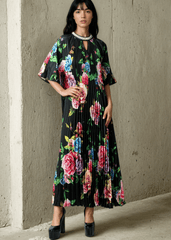 Pearl Embellished Floral Midi Dress Dresses Kate Hewko Multicolor One size