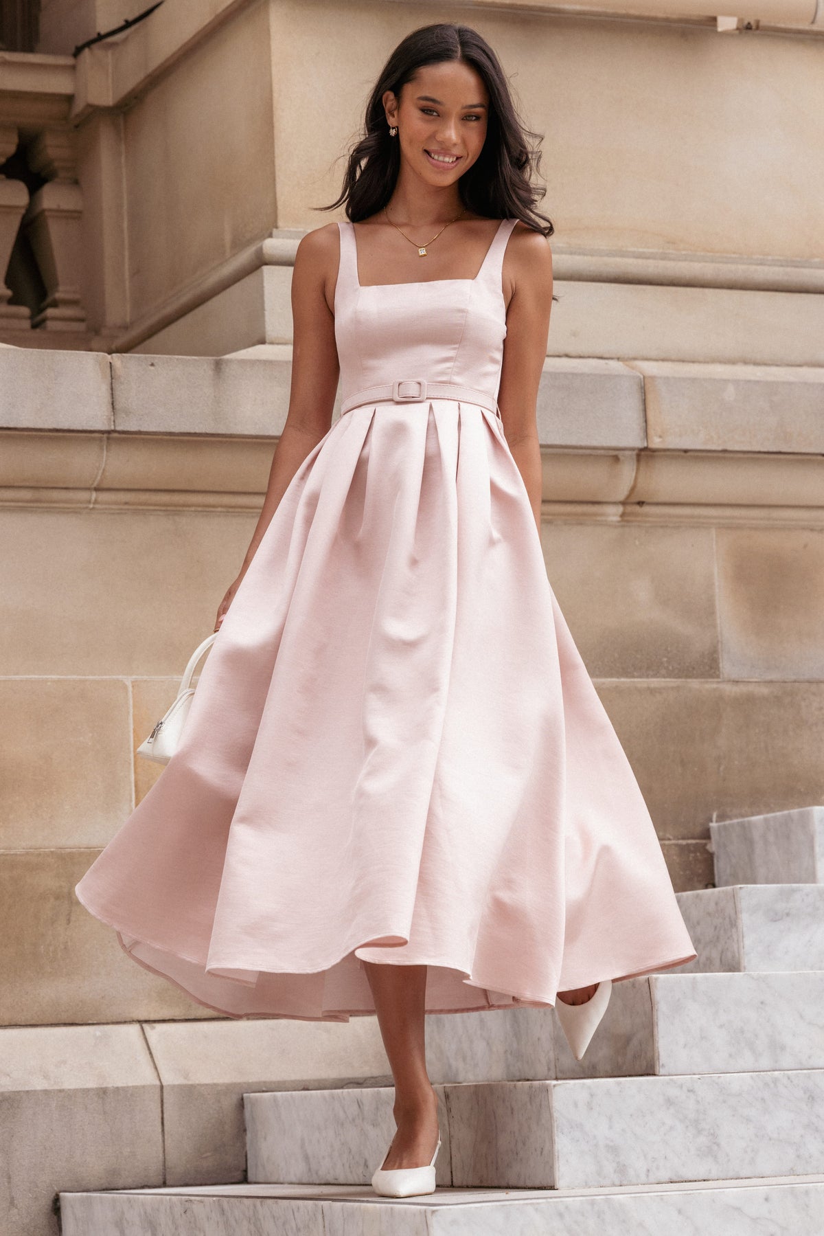 Petal and Pup USA DRESSES Augustine Midi Dress - Dusty Pink