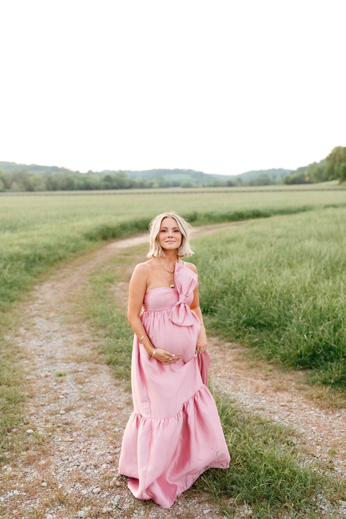 Petal and Pup USA DRESSES Betina Bow Front Maxi Dress - Dusty Rose
